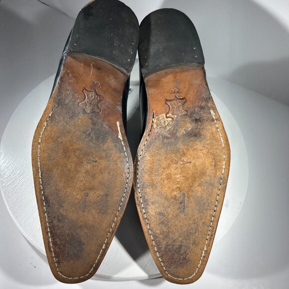 CHAUSSURES Paris Mens Leather Dress Shoes Size 11 EU 44 Black Oxford Pointed Toe main image 4